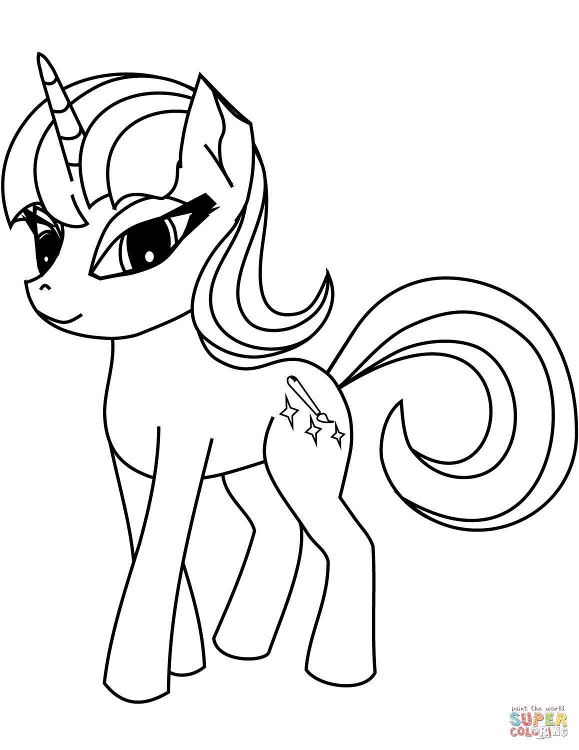 Cute pony unicorn coloring page free printable coloring pages