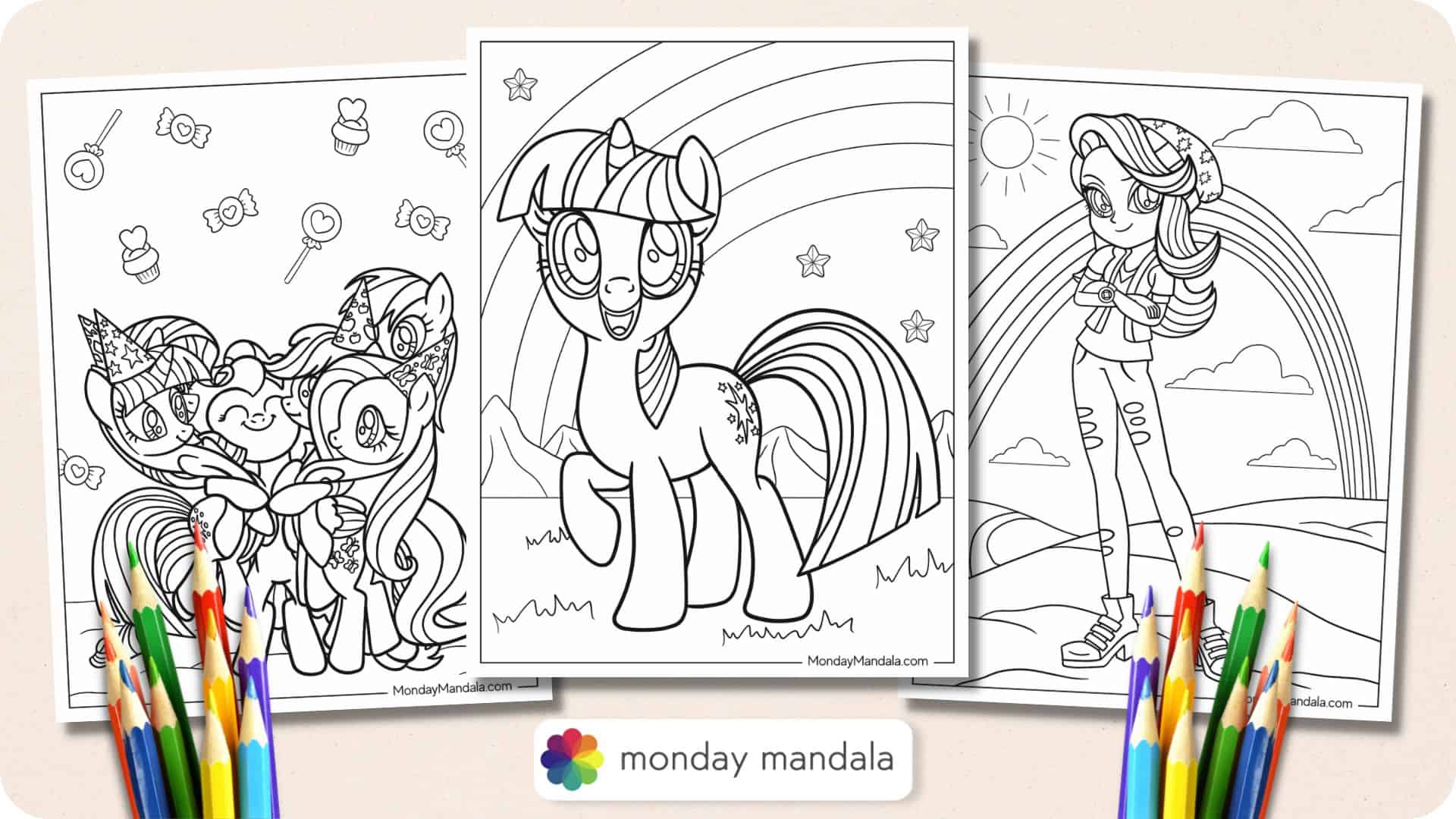 My little pony coloring pages free pdf printables