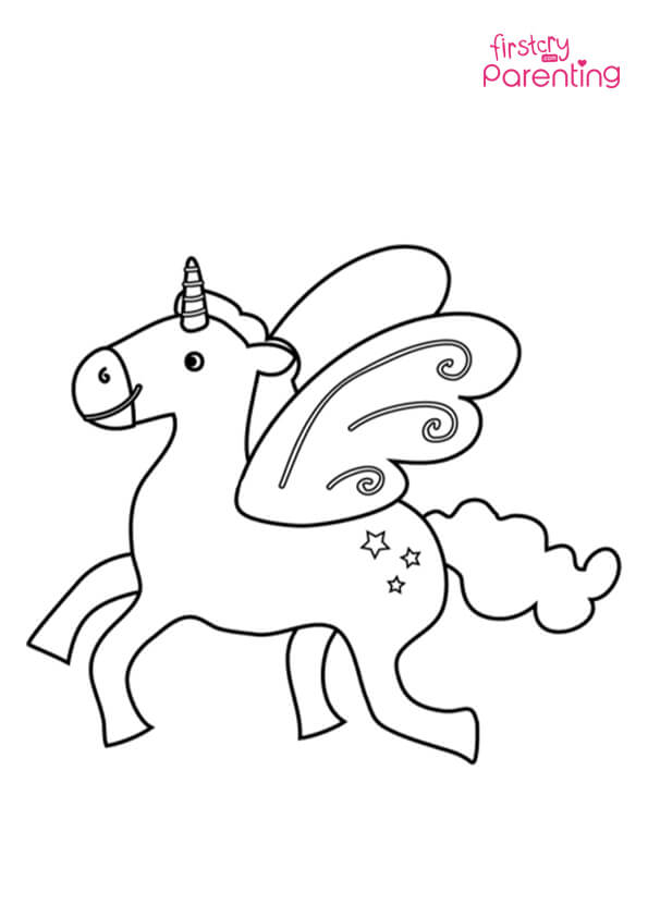 Easy printable unicorn coloring pages for kids