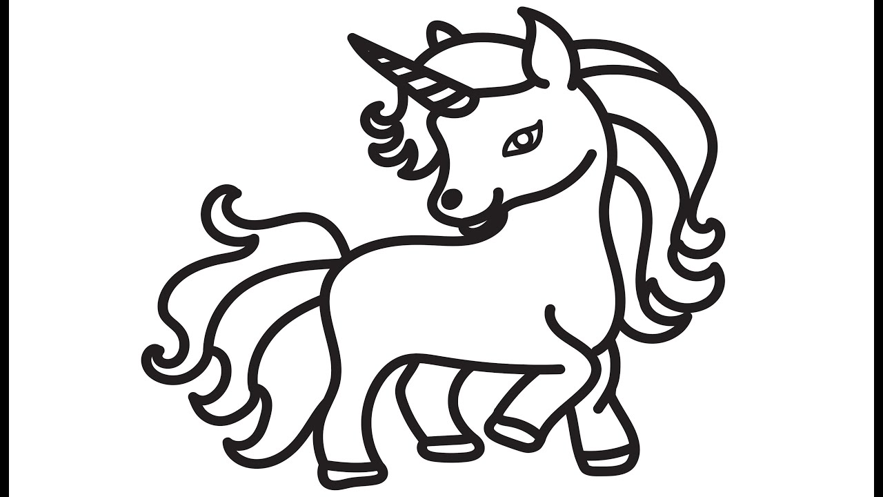 Unicorn drawing and coloring drawing for kids toddlers learn drawing coloring