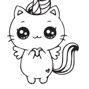 Unicorn cat coloring pages printable for free download