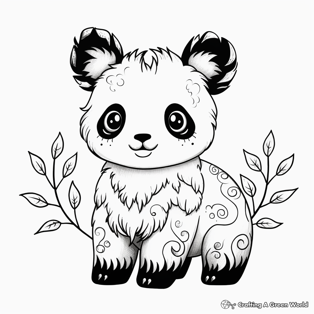 Unicorn panda coloring pages