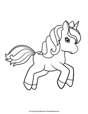 Prancing unicorn coloring page â free printable pdf from