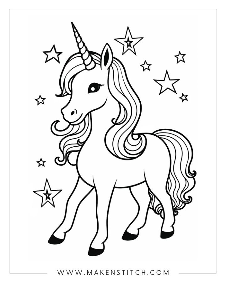 Free unicorn coloring pages for kids and adults