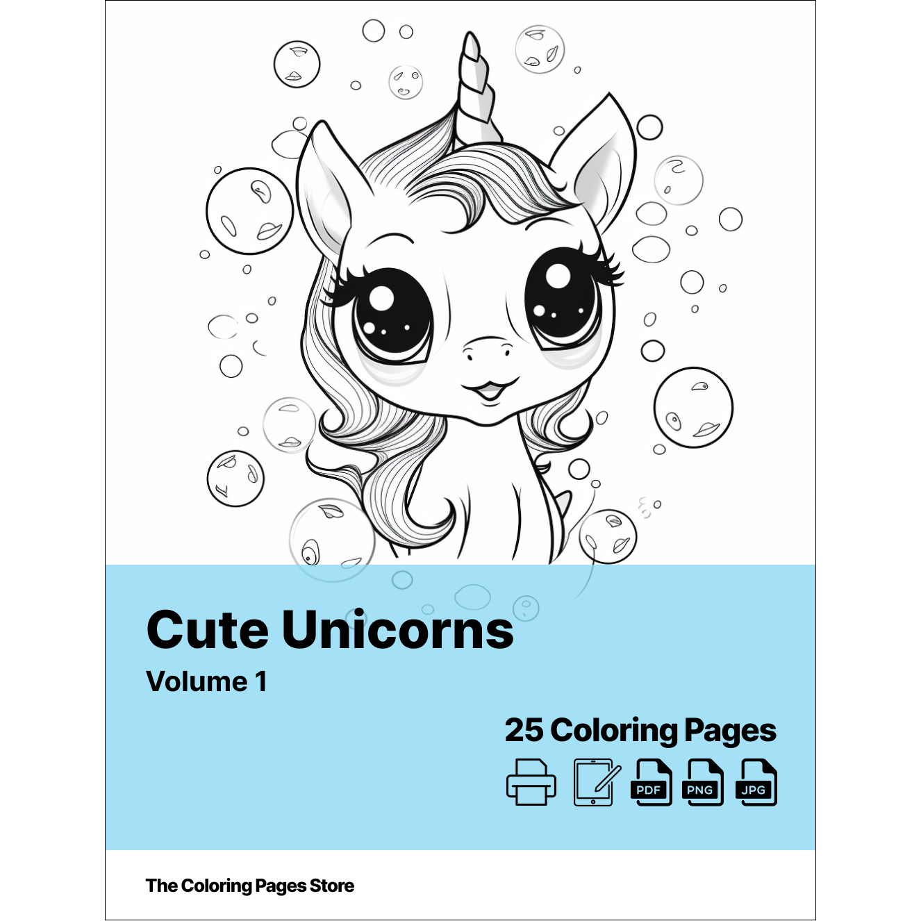 Cute unicorn coloring book vol coloring pages â the coloring pages store