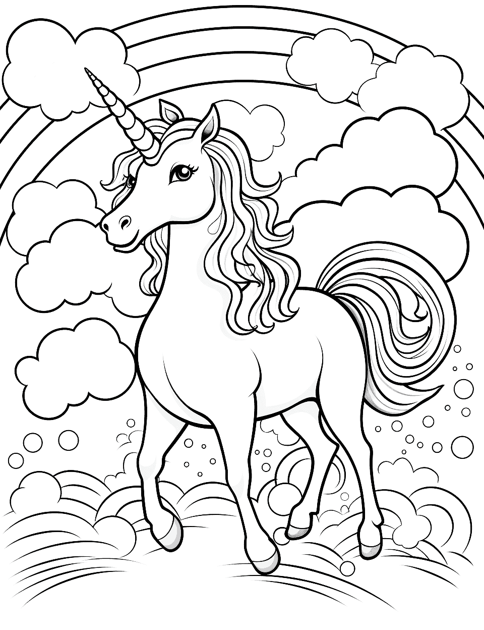 Unicorn coloring pages free printable sheets