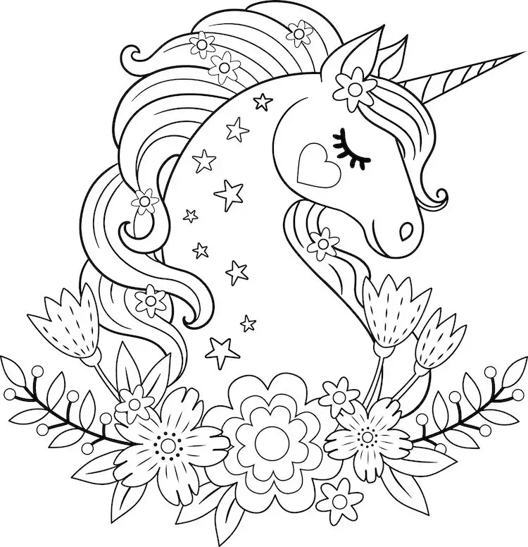 Free unicorn coloring pages for download printable pdf