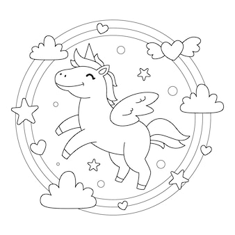 Page unicorn coloring pages pdf vectors illustrations for free download