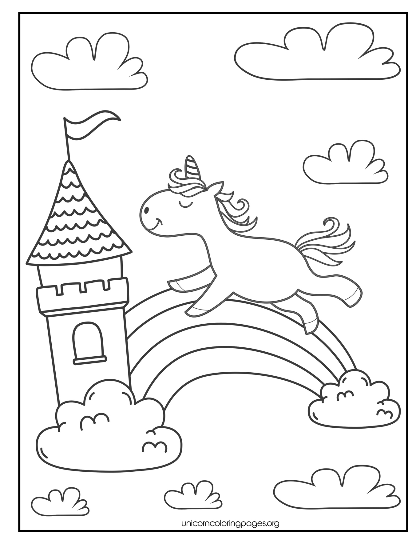 Free unicorn coloring pages pdf