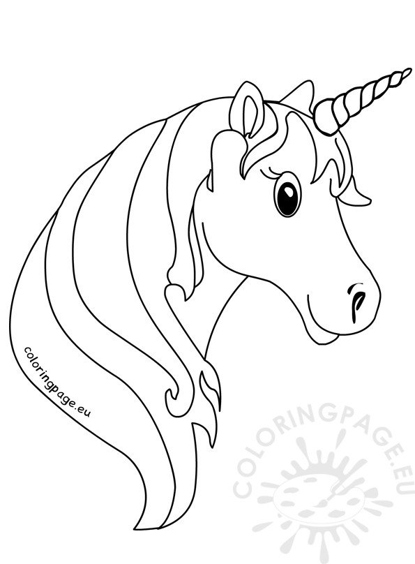 Unicorn face coloring pages for kids coloring page