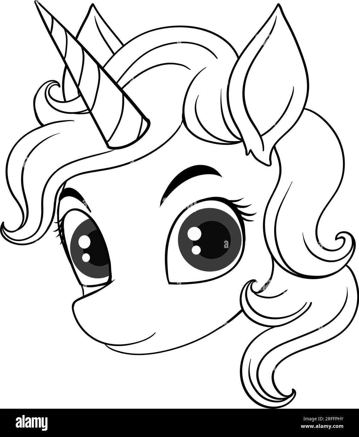 Coloring page unicorn hi