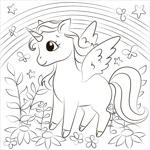 Unicorn coloring page free printable coloring pages