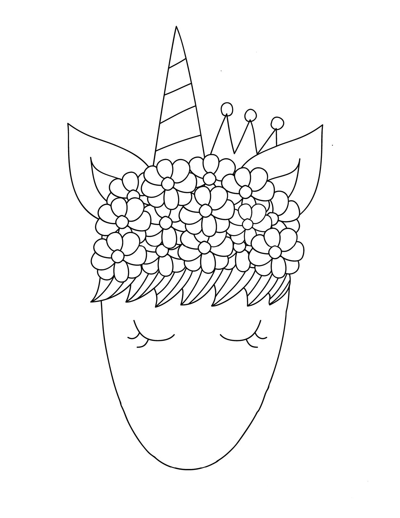 Princess unicorn coloring page