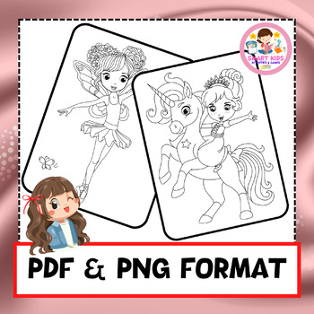 Fairy unicorn princess mermaid coloring pages fun activity for little girls made by teachers