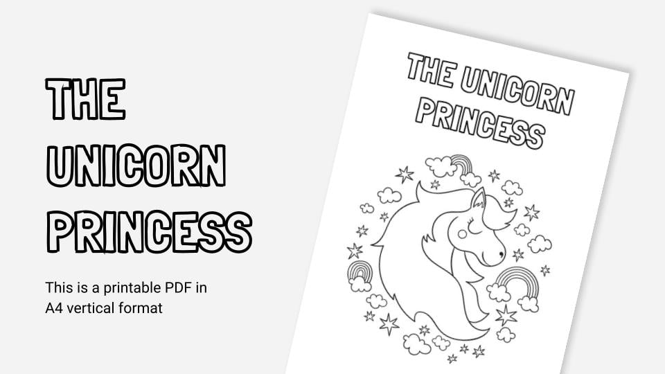 The unicorn princess printable coloring worksheet