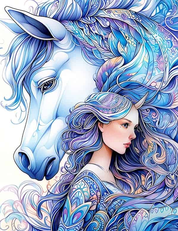 Magical unicorn coloring pages for kids and adults