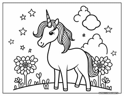 Unicorn coloring pages