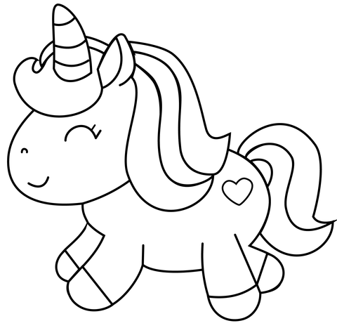 Cute unicorn coloring page free printable coloring pages