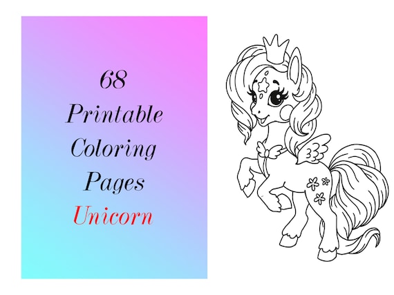 Coloring pages unicorns pdf printable cute easy unicorn colouring sheets to print color page kids girls activity at home instant download