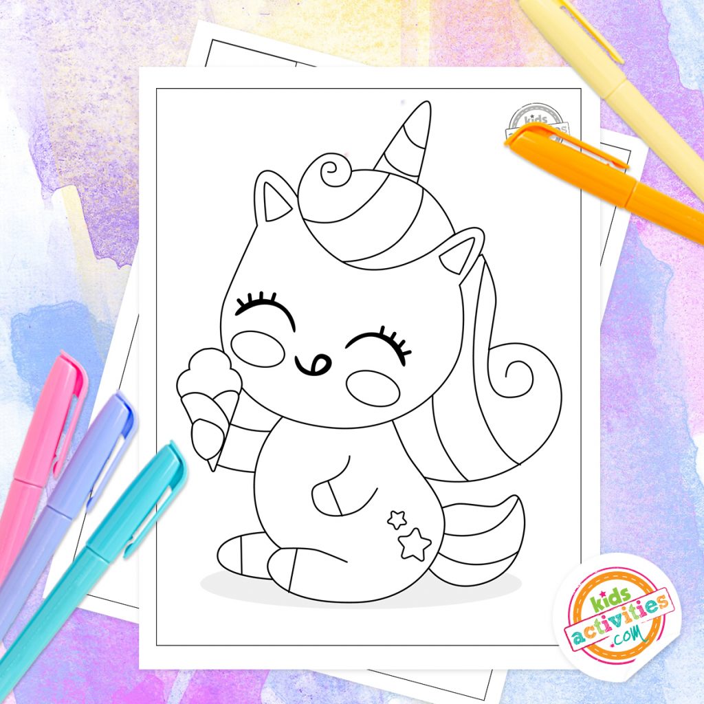 Free magical cute unicorn coloring pages kids activities blog