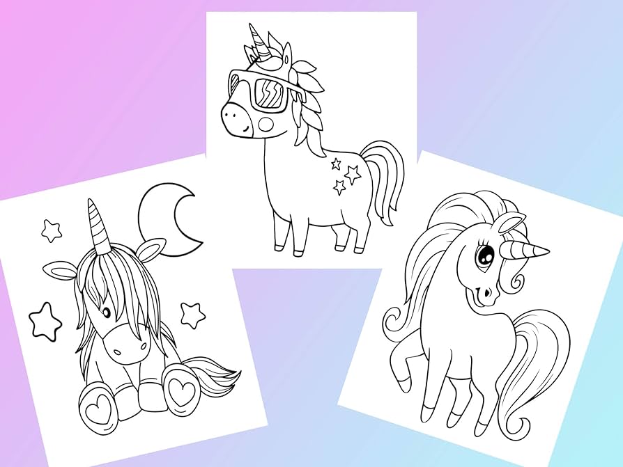 Printable coloring pages unicorn pdf cute easy colouring pages unicorns to print for kids girls coloring sheets unicorns activity at home birthday patry activities instant download baby