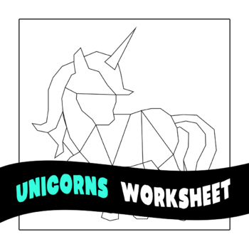 Unicorn polygon coloring pages for kids magical geometric worksheet activity