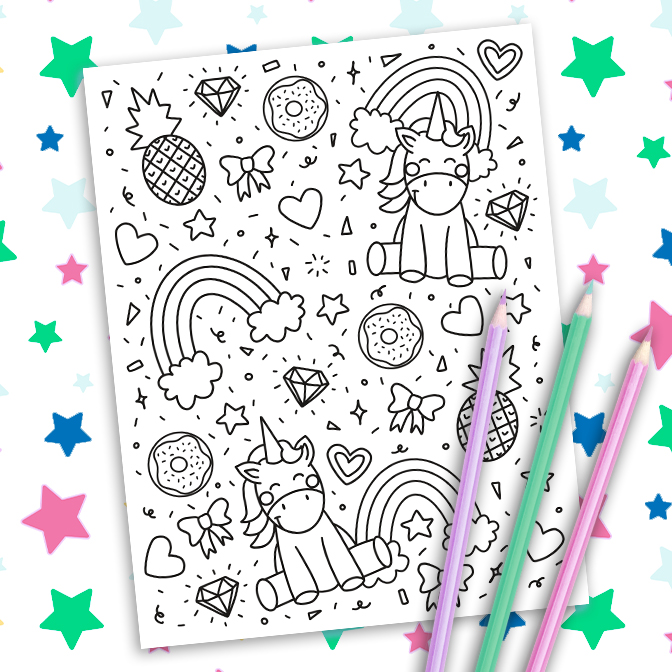 Free unicorn coloring page