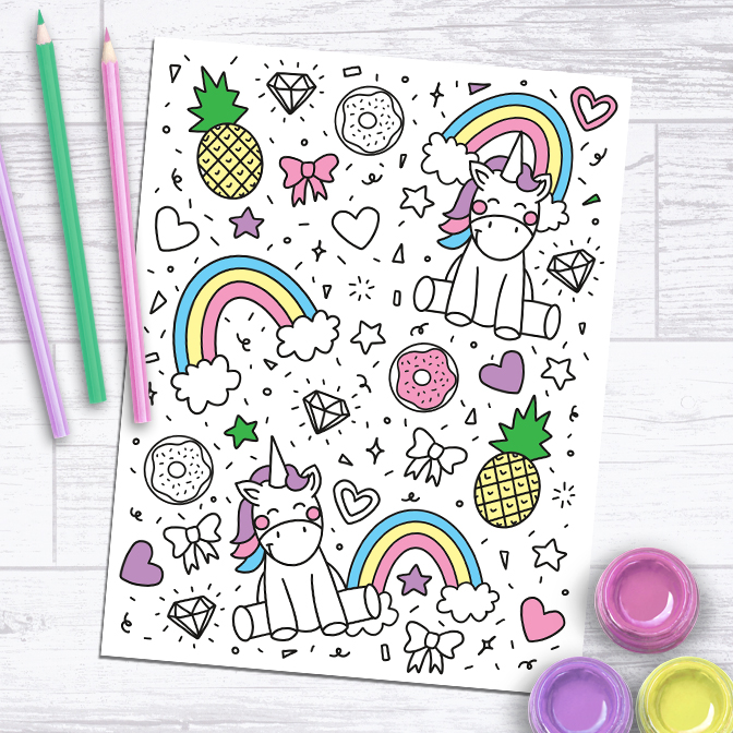 Free unicorn coloring page