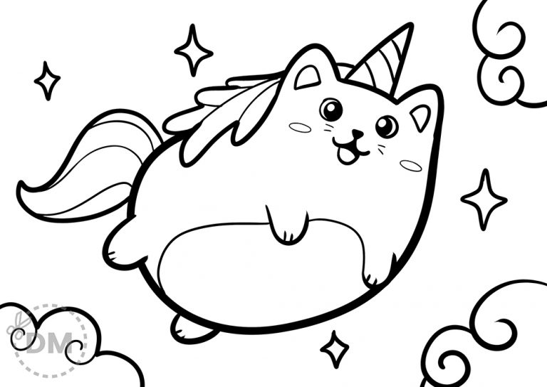 Cute pusheen cat coloring page