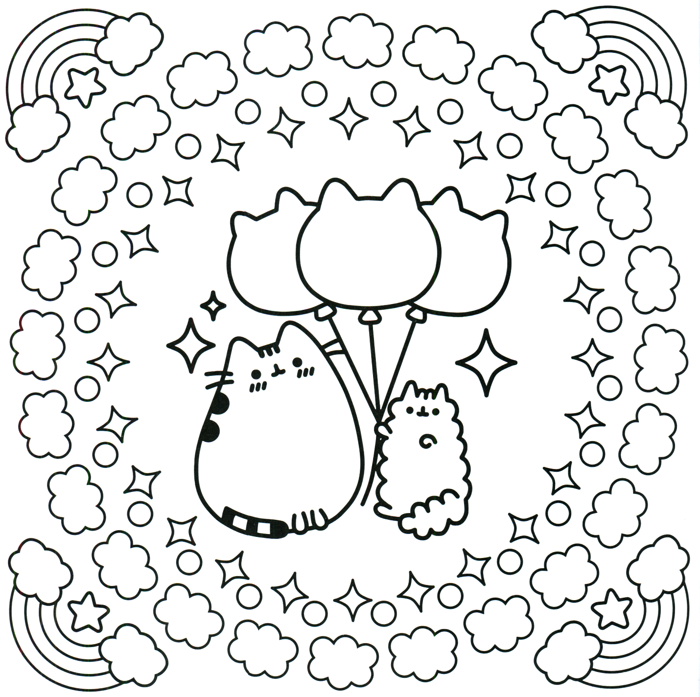 Pusheen coloring pages