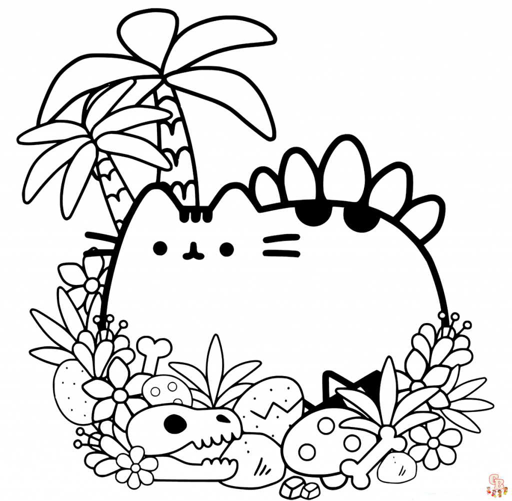 Pusheen coloring pages free printable