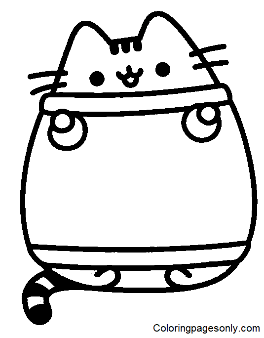 Pusheen coloring pages printable for free download