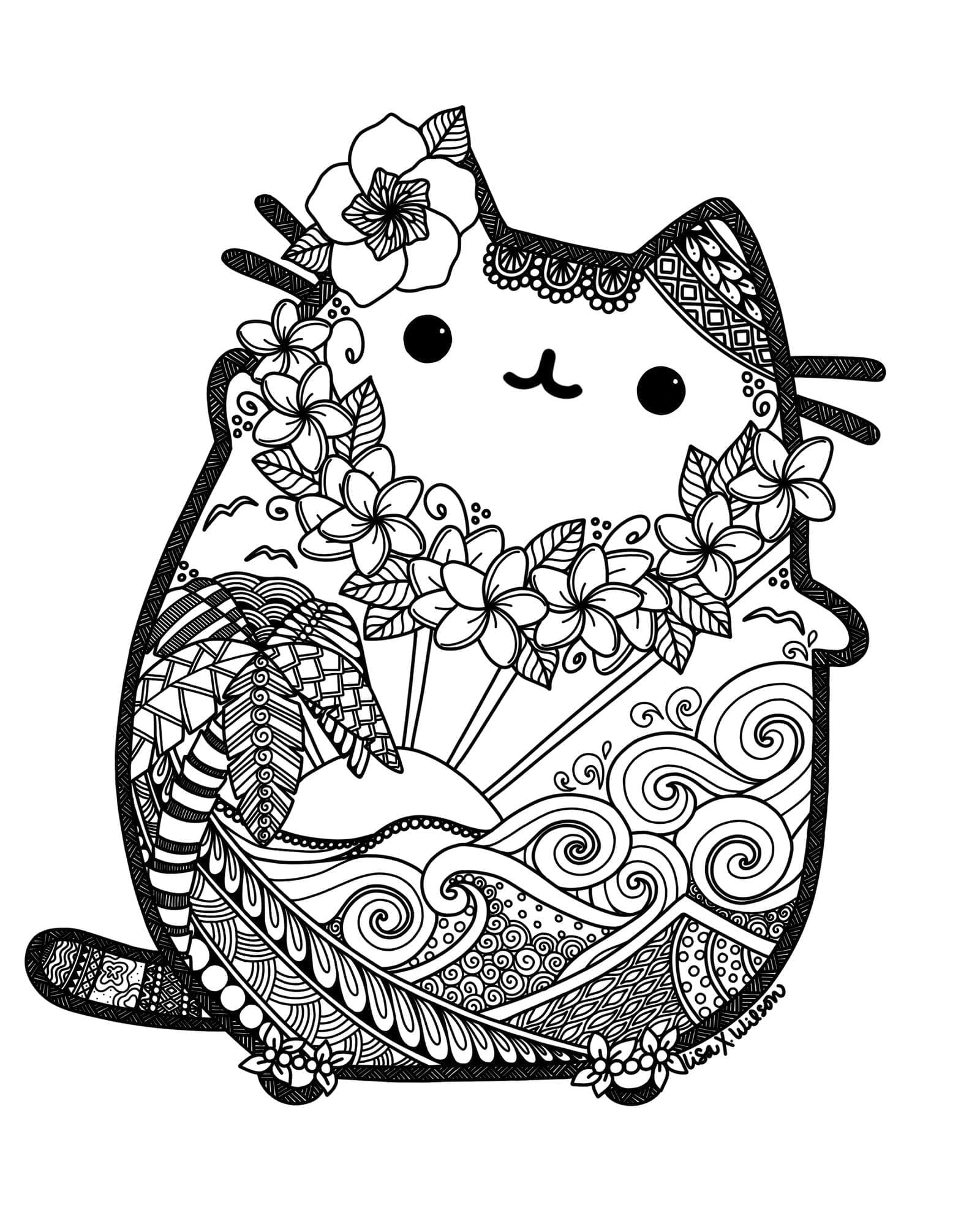 Pusheen coloring pages