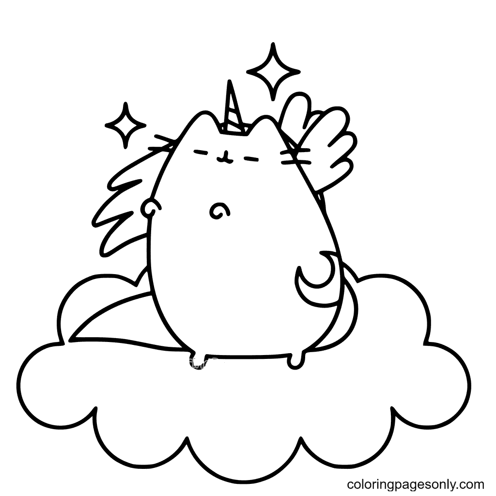 Pusheen coloring pages printable for free download