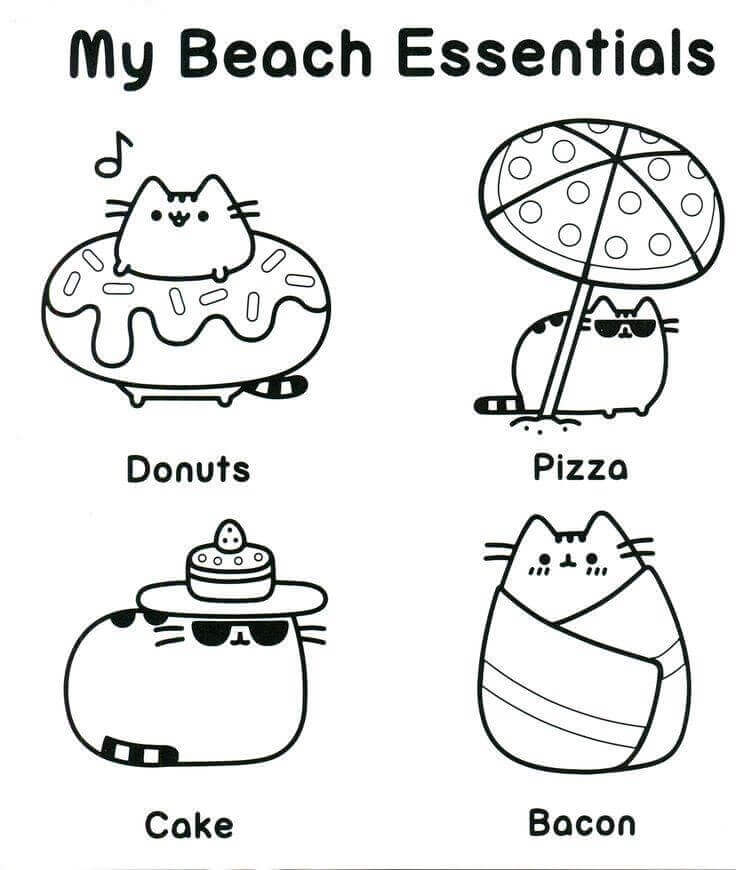 Free pusheen coloring pages to print