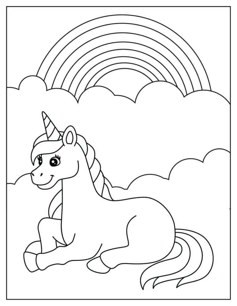 Grab your free unicorn and rainbow coloring pages pages