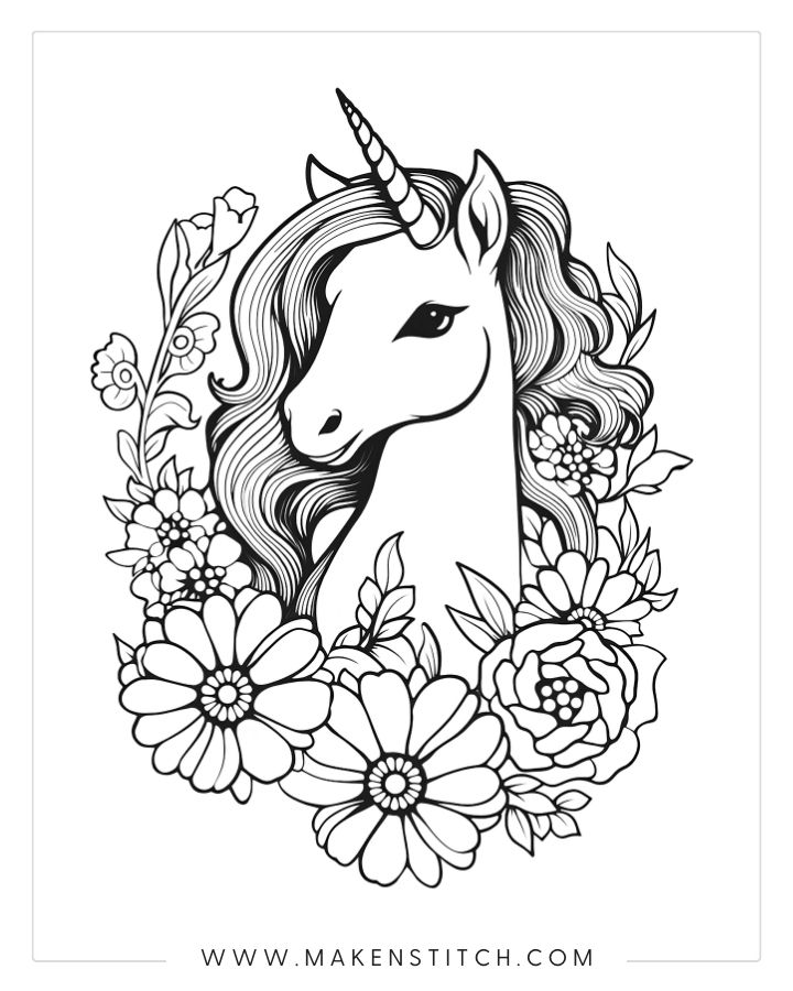 Free unicorn coloring pages for kids and adults