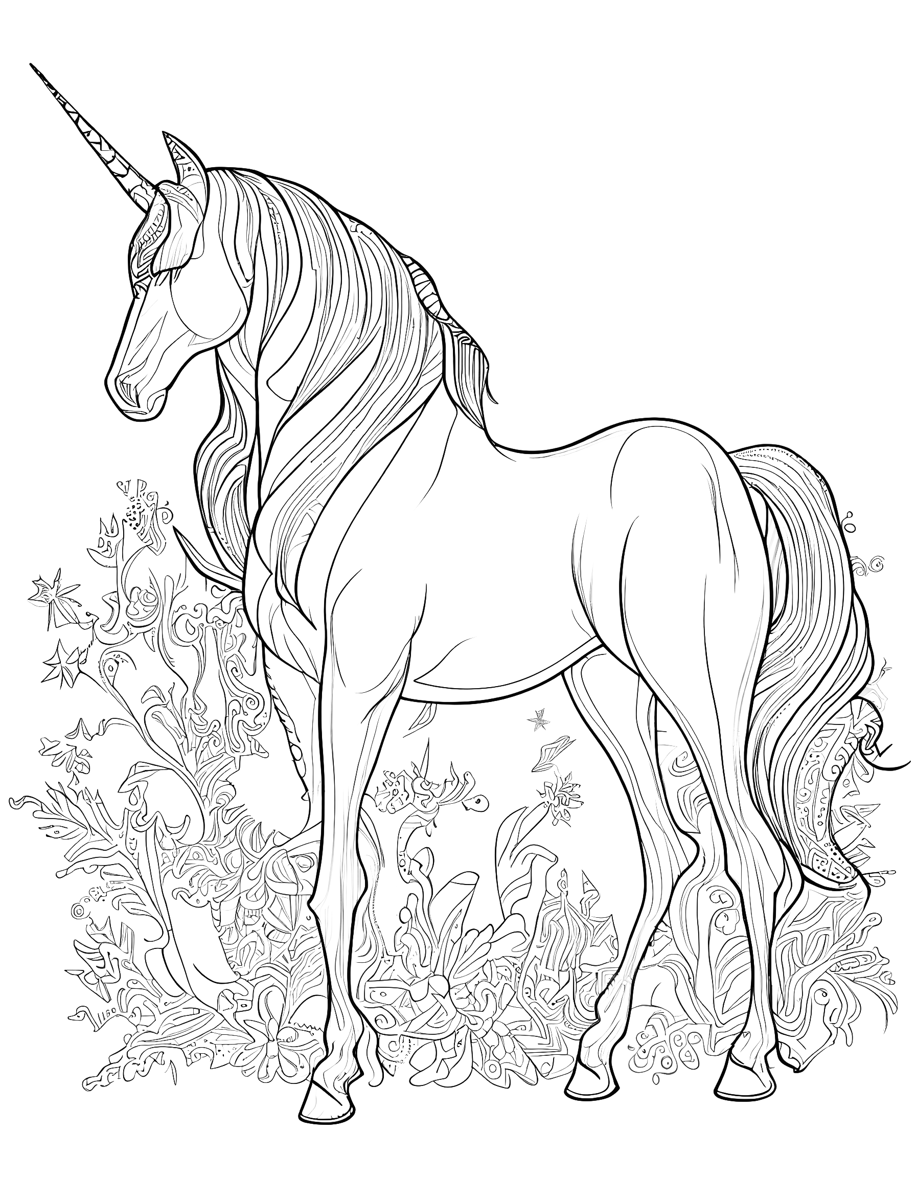 Free unicorn coloring pages