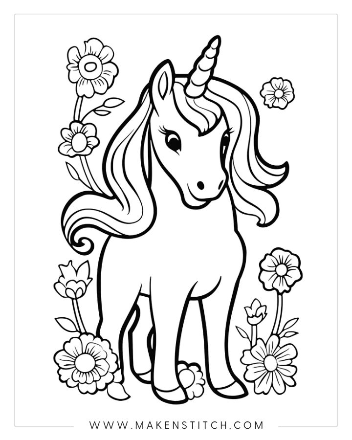 Free unicorn coloring pages for kids and adults