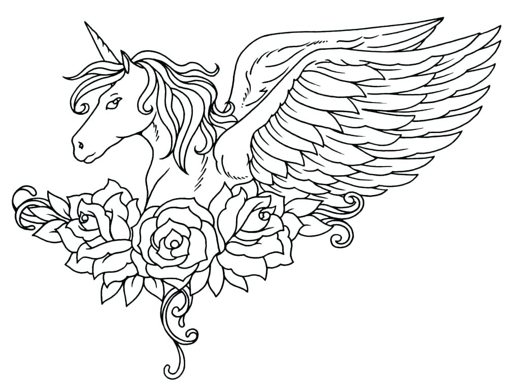 Unicorn coloring pages for adults