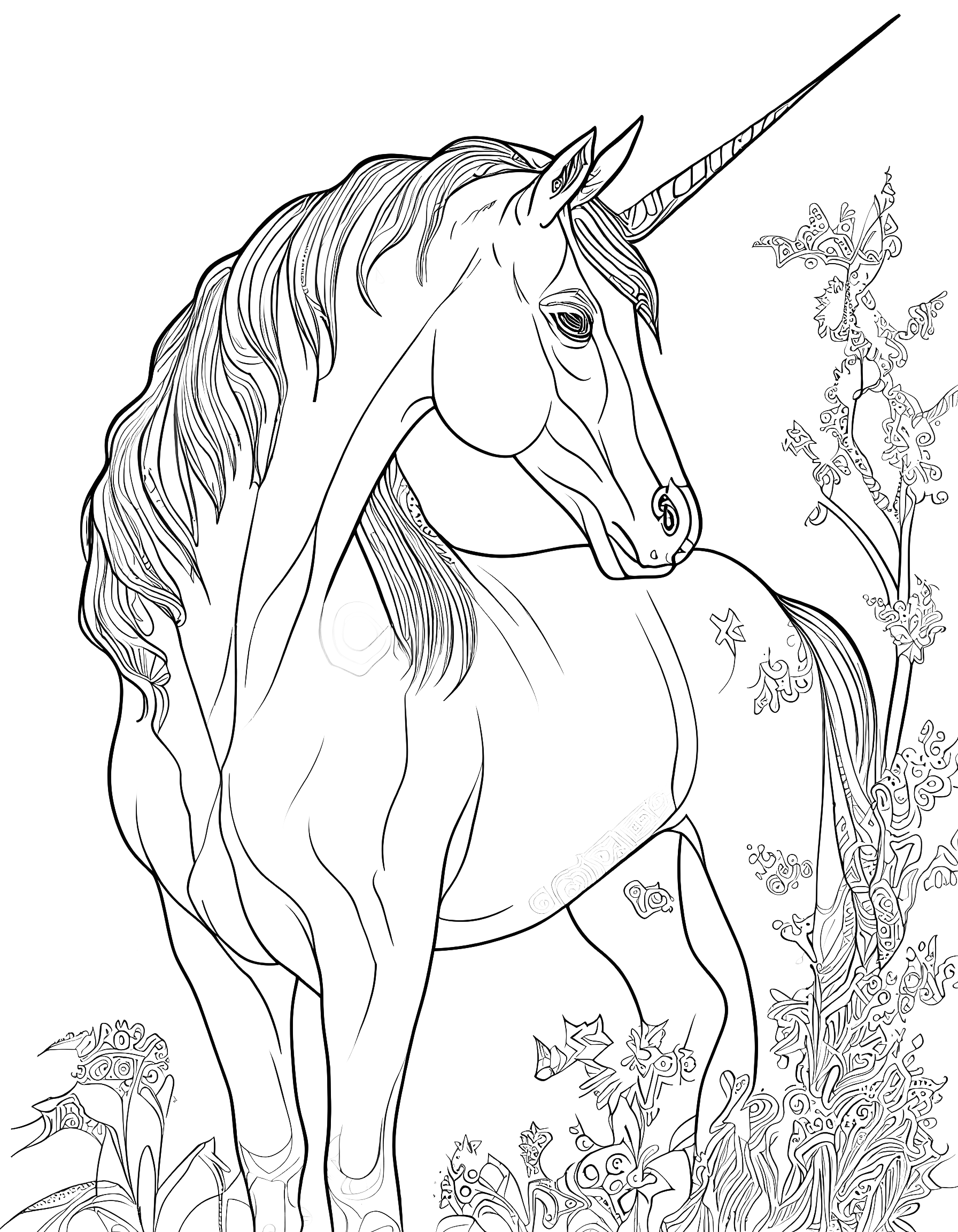 Free unicorn coloring pages