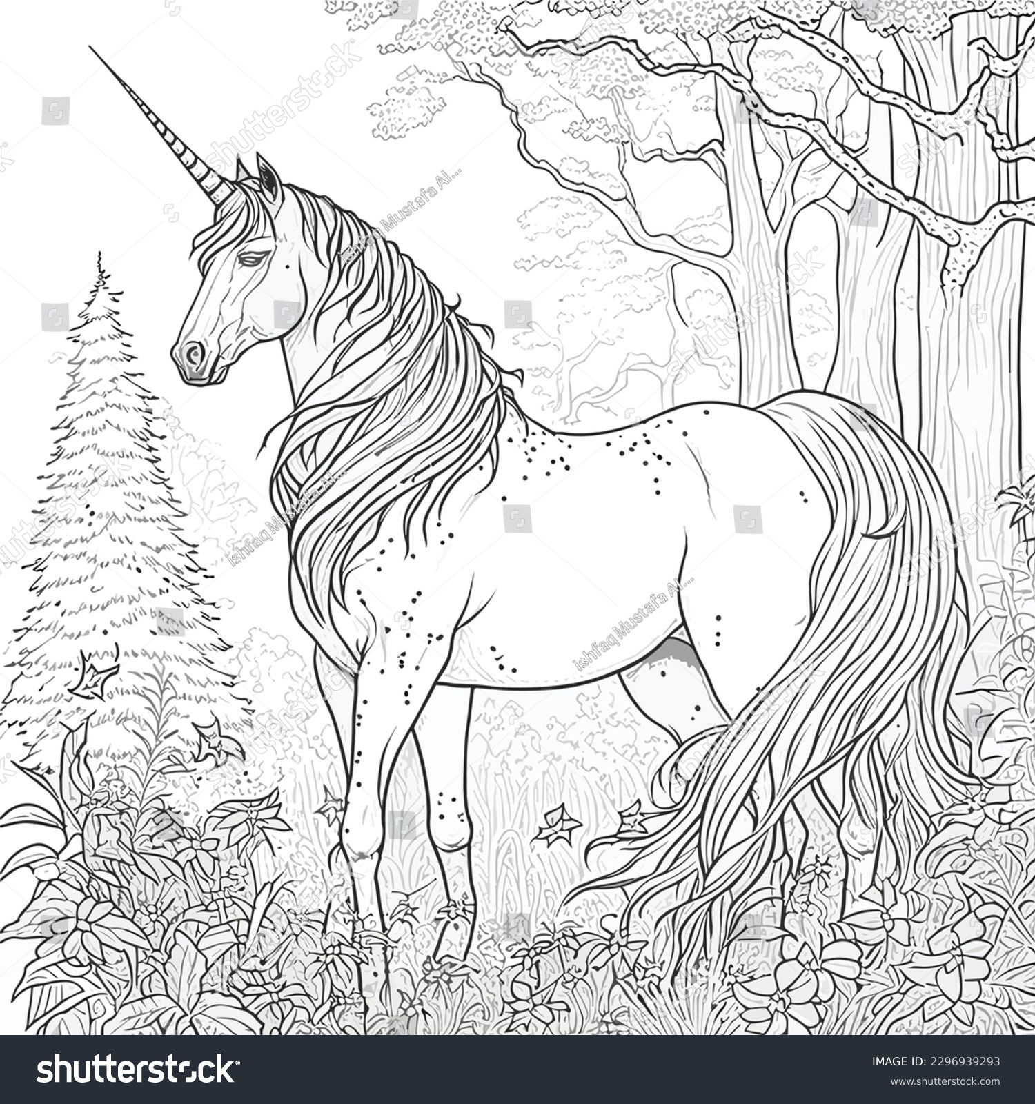 Unicorn coloring pages kids adults stock vector royalty free