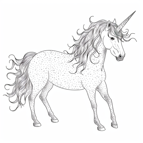 Realistic unicorn drawing