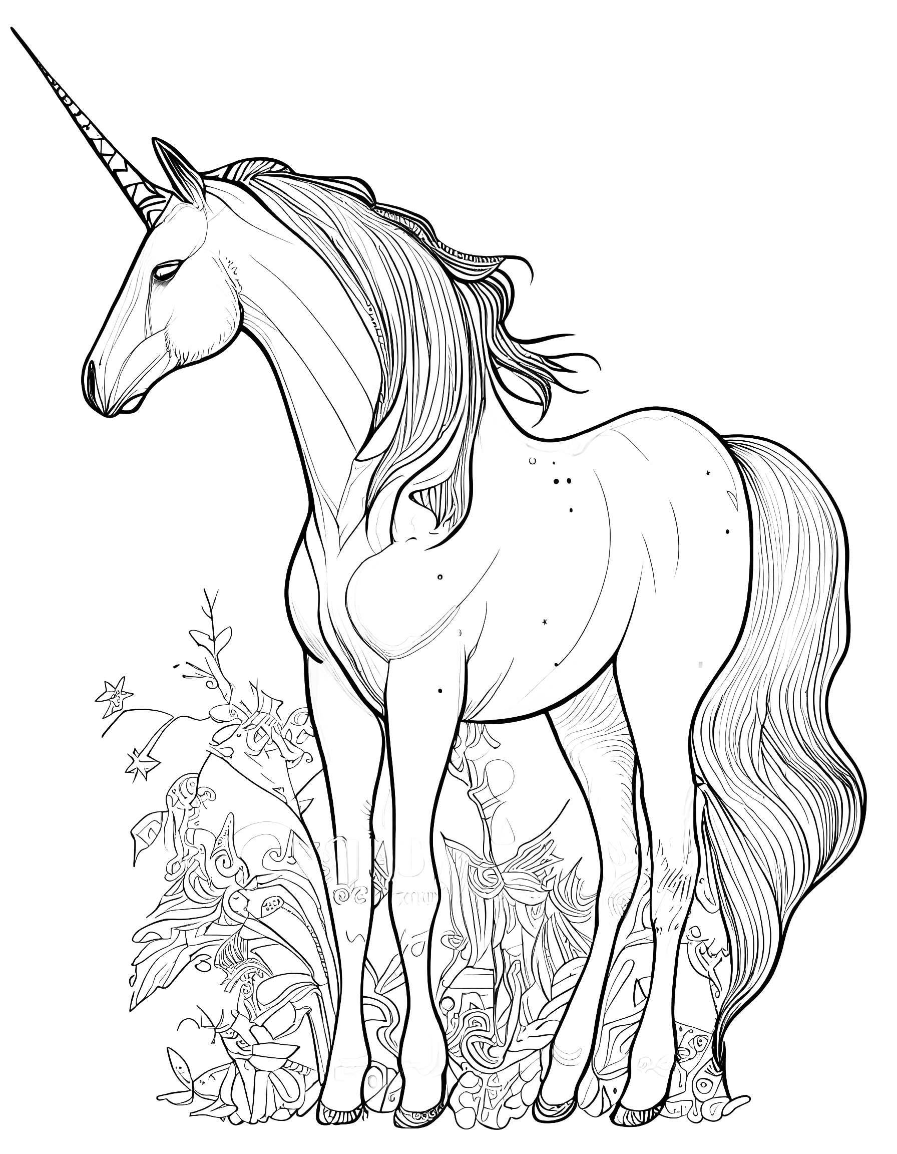 Free unicorn coloring pages