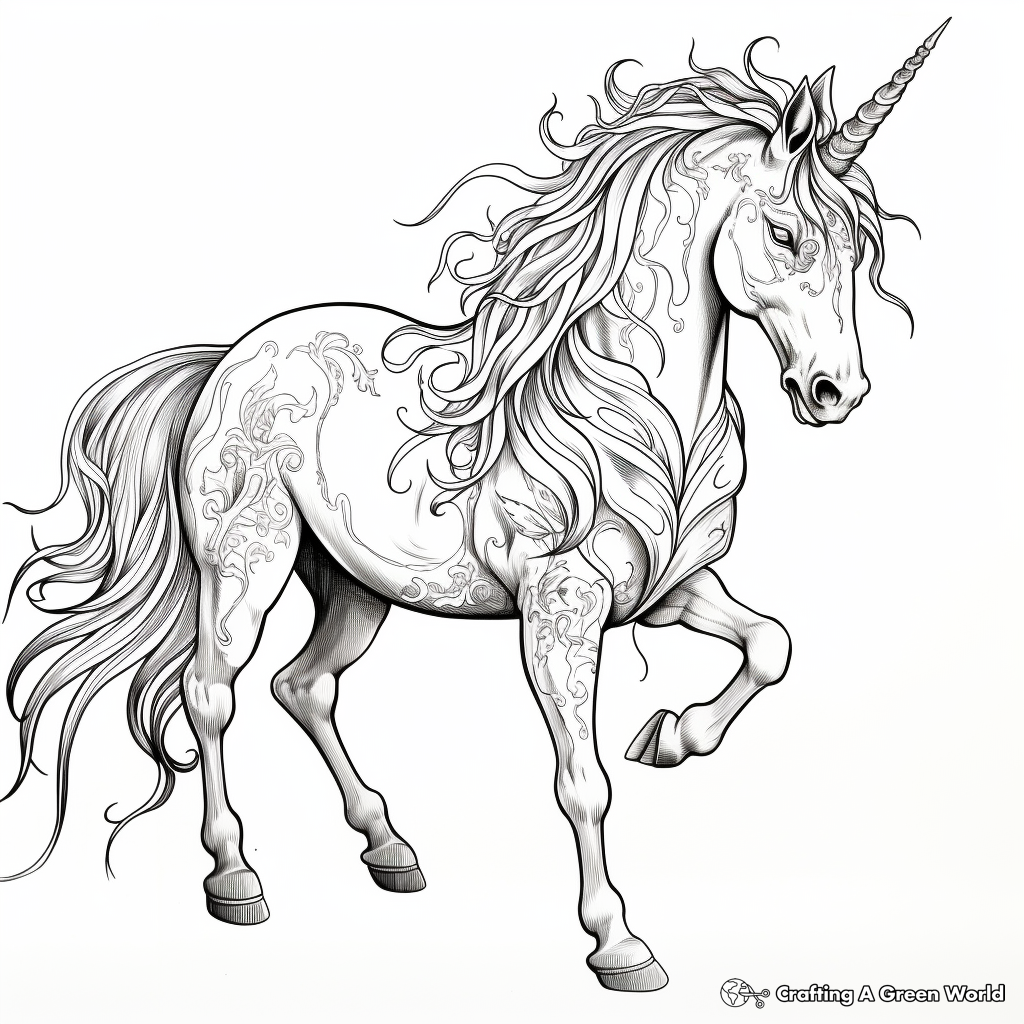 Big unicorn coloring pages