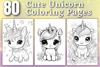 Cute unicorn coloring pages for kids by knowledge and teaching toolbox