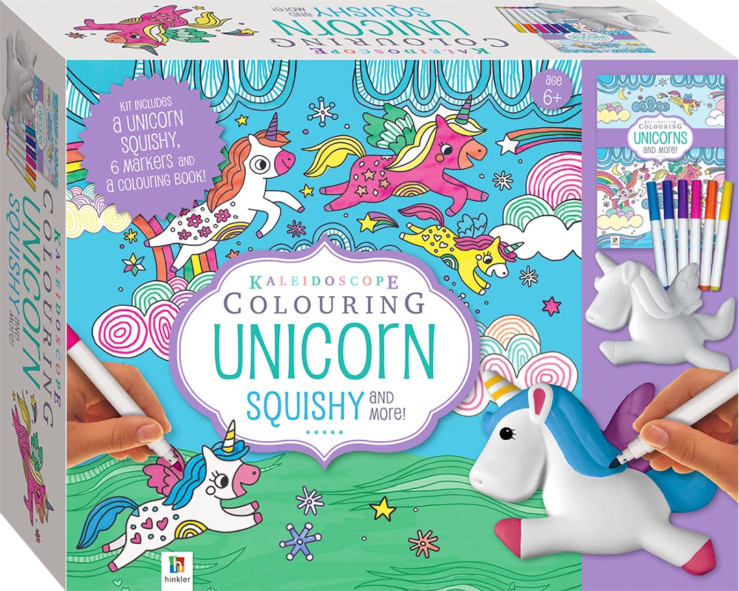 Kaleidoscope colouring unicorn squishy