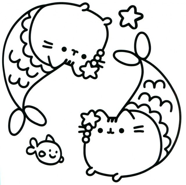 Adorable cat coloring pages