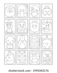 Pack squishy colouring page vectors stock vector royalty free