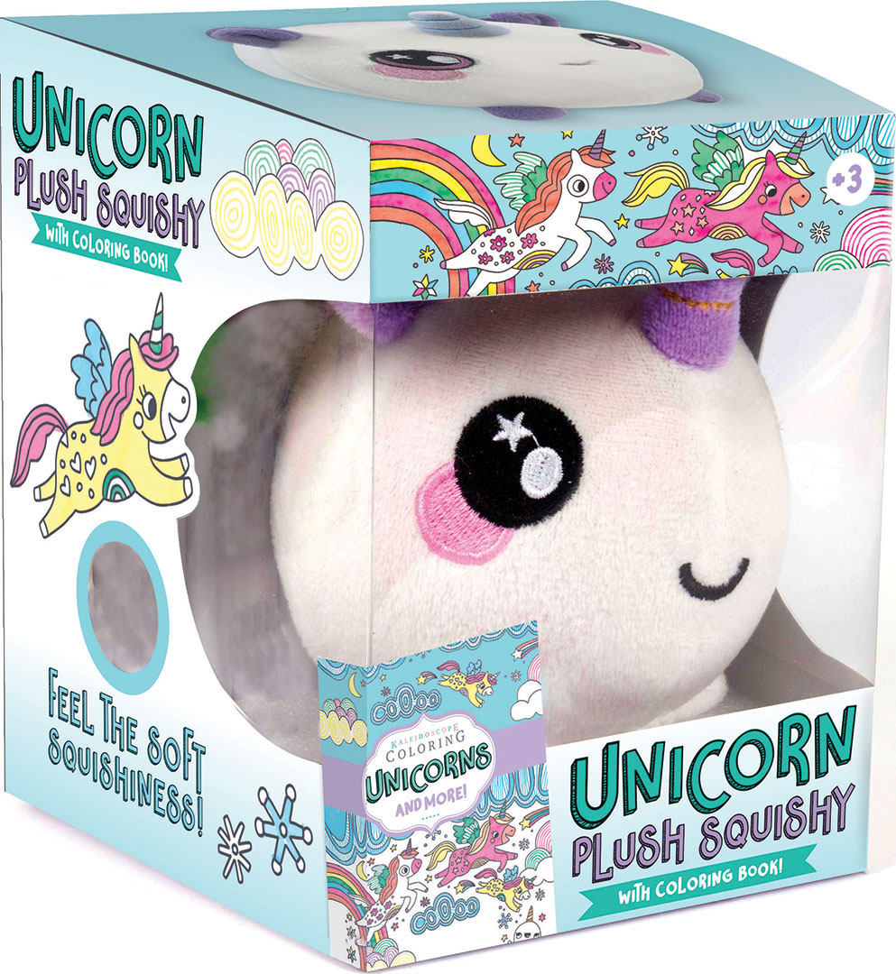 Plush squishy and book kit unicorn